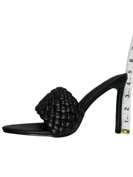 NWOB Cape Robbin Black Woven Slide Sandals Women’s Open Toe Braided Mules size 8 - Picture 3 of 9